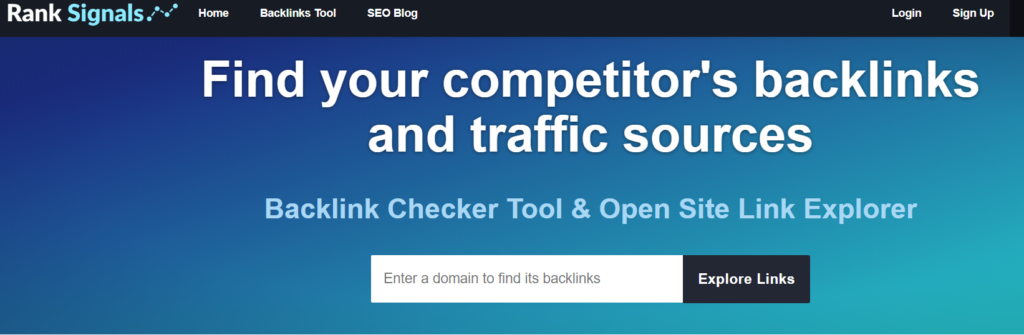 rank signals free backlink checker tool